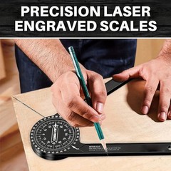 7″ Aluminum Miter Saw Protractor, Rustproof Angle Finder Tool for Woodworking