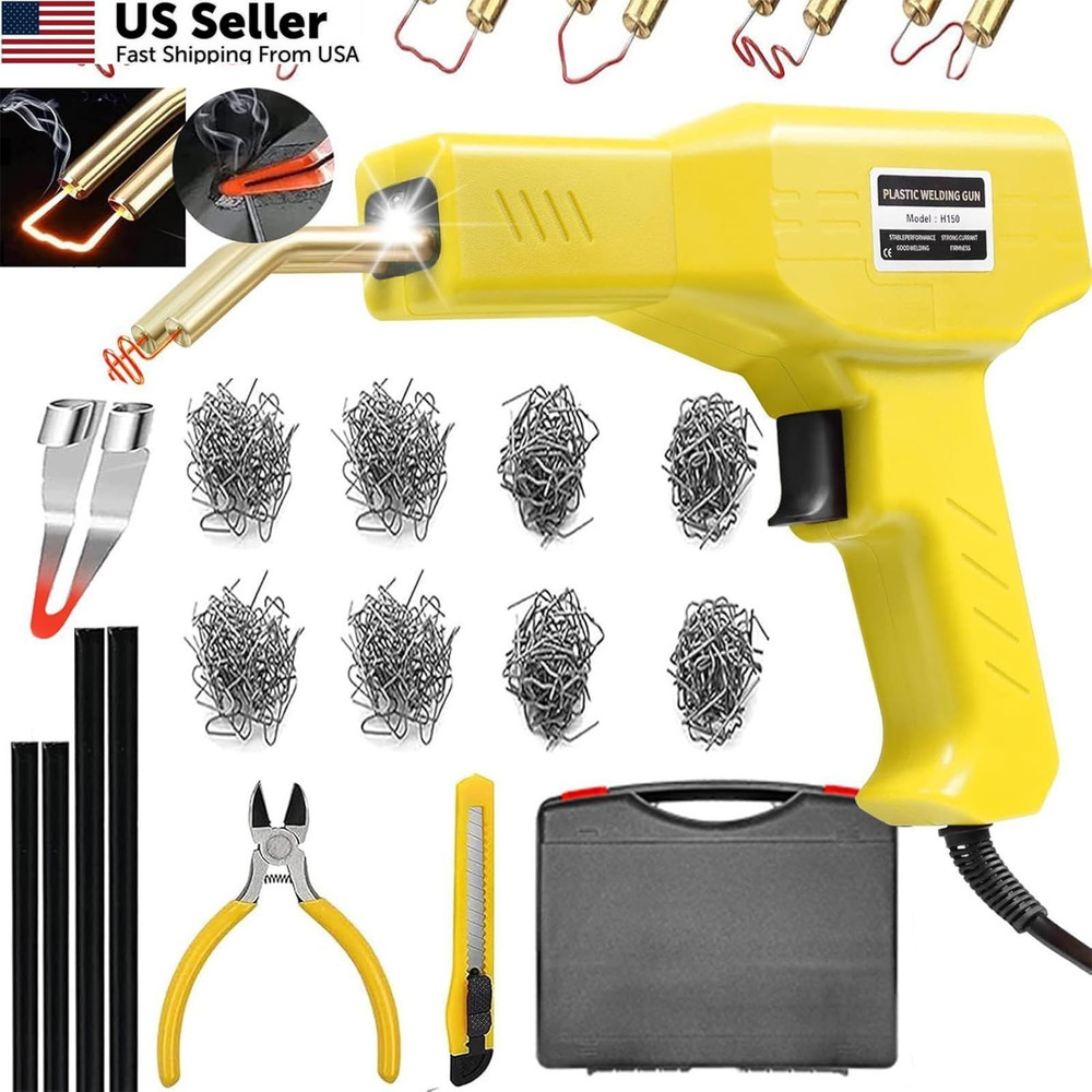 Plastic Welder,2 in 1 Welding Repair Kit with 1000pcs 150w, Yellow
