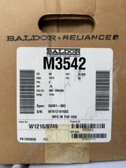 Baldor M3542 AC Motor; 3/4HP; 208-230/460V; 1725RPM; 3PH