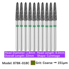10/pk Vakker Dental FG Diamond Burs Bevel Cylinder & Gingival Curettage Burs
