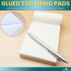Unruled Memo Pads 5×8 – White Scratch Pads, 100 Sheets, 12-Pack for Office Use