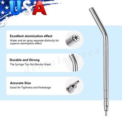 50 Pcs Dental Metal Spray Nozzles Tips For 3 Way Air Water Triple Syringe USA