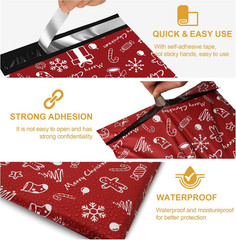 Poly Mailer Bags Christmas Design 14.5×19 Inch Mailing Bags for Clothing Books