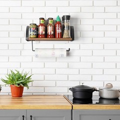 BTY Paper Towel Holder Wall Mount Farmhouse Wood Paper Towel Holder with Shel…