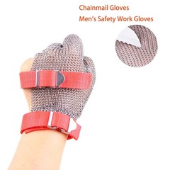 3-Finger Chainmail Protective Glove, Stainless Steel Metal Cut Resistant Glov…