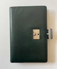 Gold Pfeil Organizer Wallet Notebook Filofax Pocket Size Green Leather/ Krause