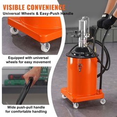 VEVOR Grease Pump Air Operated Grease Pump 5 Gallon 13 ft Hose Grease Bucket