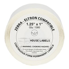 ZEBRA / ELTRON 1.25×1 (1-1/4″ x 1″) Direct Thermal Labels – (40) Rolls of 1380