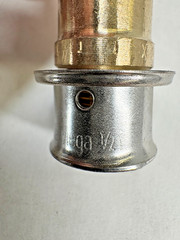 (6-PACK) VIEGA 97520 1/2″ PEX Press x 1/2″ Copper Tube Adapter, Lead Free Bronze