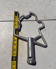 Hobart-style 20-quart pastry knife mixer attachment. Features cast aluminum cons