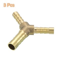 3Pcs Brass Hose Barb Fitting Y Shaped 3 Way Connector Coupler 5/16″x1/4″x1/4″ ID