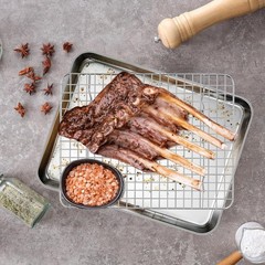 Homikit Quarter Sheet Pan with Wire Rack Set (2 Baking Sheets+2 Racks), Stainles