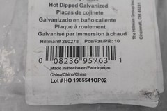 Hillman Bearing Plates Hot Dipped Galvanized 3″ x 3″ 10 Pack Set 260278