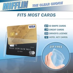 Mifflin-USA Card Protector (4×3 Inch, Clear, Bulk 100 Pack) Quick Load Horizo…