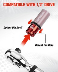 WORKPRO 1/2″ Drive Lug Nut Impact Duty Socket 21mm Deep Thin Wall Socket 6 Point