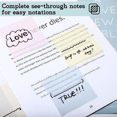 [1000 Sheets] Transparent Sticky Notes, 3×3 inch Pastel Color Clear Sticky No…