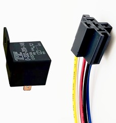 Car Relay + Harness Socket, 12VDC,40A,SPDT 5 Pin WATER RESISTANT, SHIPS FROM USA