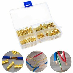 500 Pcs Open Barrel Crimp Terminals U Shape Copper Ring Terminals Crimp Wire Kit