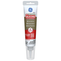 Advanced Silicone Caulk for Kitchen & Bathroom, White, 2.8 fl oz Tube, 1 Pack –