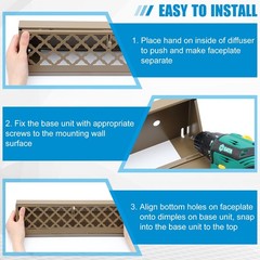 Blulu 18in Baseboard Register Duct Cover Modern Design Brown Floor Wall Air Vent