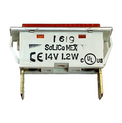 (1x) Solico – Amber – Rectangular Incandescent Indicator Light – .250″ QC