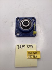 Genuine SKF F4B012-RM, 204-012 Square Flanged Ball Bearing Blue
