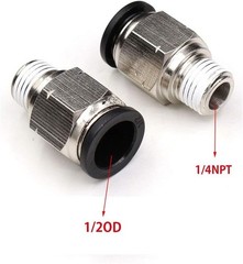 Corrosion-Resistant 1/2″ OD x 1/4″ NPT Pneumatic Connector – Quick Release
