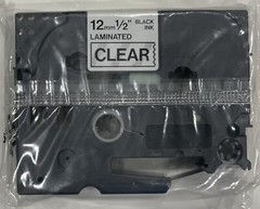 Brother P-touch Label Tape TZ-131 1/2inch (12mm) Black on Clear Tape
