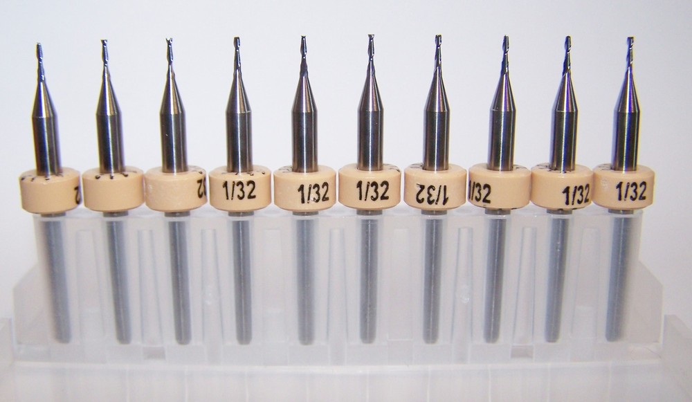 1/32″ (.0312″) CARBIDE END MILL, 2 FLUTE, Kyocera 1600.0312.120 (PACK OF 10)