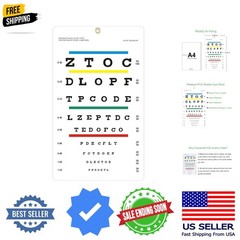 Eye Chart, Upgraded Snellen Eye Chart for Eye Exams 10 Feet, 14×8 Inches Plas…