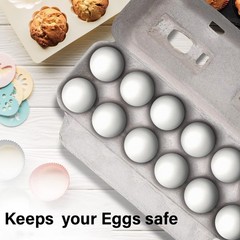 MT Products Blank Natural Pulp Paper Egg Cartons | Holds 12 Eggs – Pack of 15