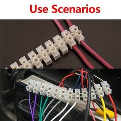 1-10pcs Terminal Block Dual Row 12-Position Screw Barrier Strip Wire Connectors