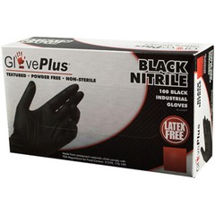 GlovePlus Black Nitrile Gloves – 100/box