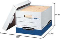 Bankers Box 20 Pack R-KIVE Heavy-Duty File Storage Boxes, Fastfold, Lift-Off Lid