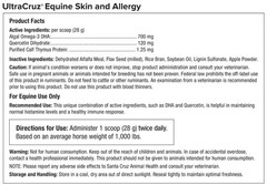 UltraCruz Equine Skin and Allergy Supplement for Horses, 10 lb, Pellet (80 Days)