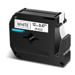 5PK Black on White Label Tape For Brother M-K231 MK231 M231 P-touch PT-80 1/2”