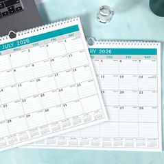 Calendar 2026, 12 Months from January 2026 to December 11.5 x 15 inch, Gray