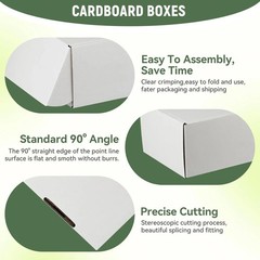 50 Pack 7″X5″X2″ Inch Small Shipping Boxes White Corrugated Cardboard Box for Sm