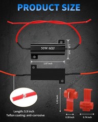 AUXLIGHT 4Pcs Quality 50W 6ohm Load Resistors – Fix LED Turn Signal Blinker Free