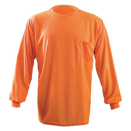 Occunomix Lux-Xlspb-Ol Unisex Long Sleeve T-Shirt, Polyester, Pullover, Orange,
