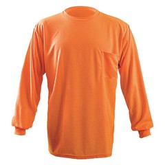Occunomix Lux-Xlspb-Ol Unisex Long Sleeve T-Shirt, Polyester, Pullover, Orange,
