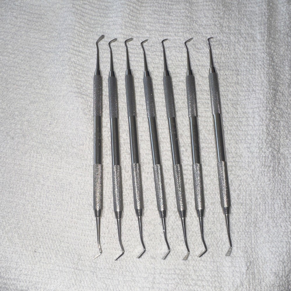 Lot of 7 Hu-Friedy CVWL 3 Dental Hatchet and Carver Instruments