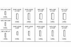 60 pc Keystock Bar Assortment SAE Square Key Stock Keyway Set