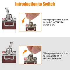 2PCS Heavy Duty Toggle Switch ON/OFF 2 Terminal Car Boat SPST 20A 125V/15A 250V