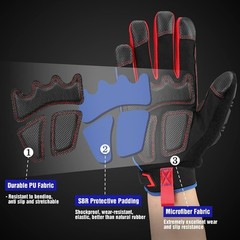 Synthetic Leather Heavy Duty Work Gloves with Waterproof Touchscreen – XL