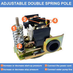 Pressure Switch for Well Pump 40-60 PSI, Water Pressure Switch Adjustable