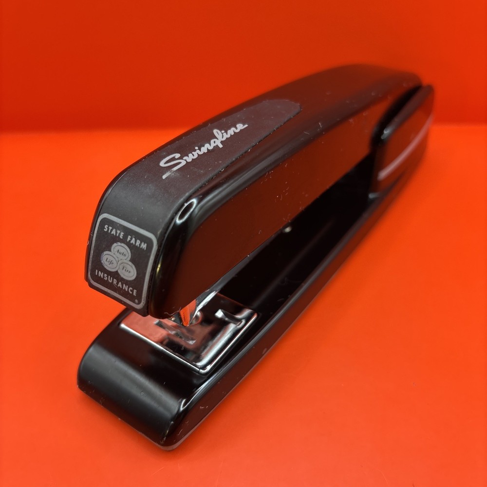 VTG State Farm Black Swingline Stapler 747 w/ Gray Base – Made in USA – New York