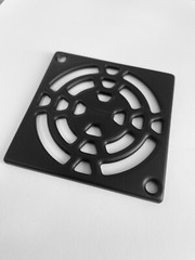 Schluter Kerdi 4 Inch Square Stainless Steel Grate – Rejilla Design Matte Black