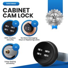 Combi-Cam 7803S 4-Dial Secure Combination Cabinet Door Lock With 5/8″ Cylinder