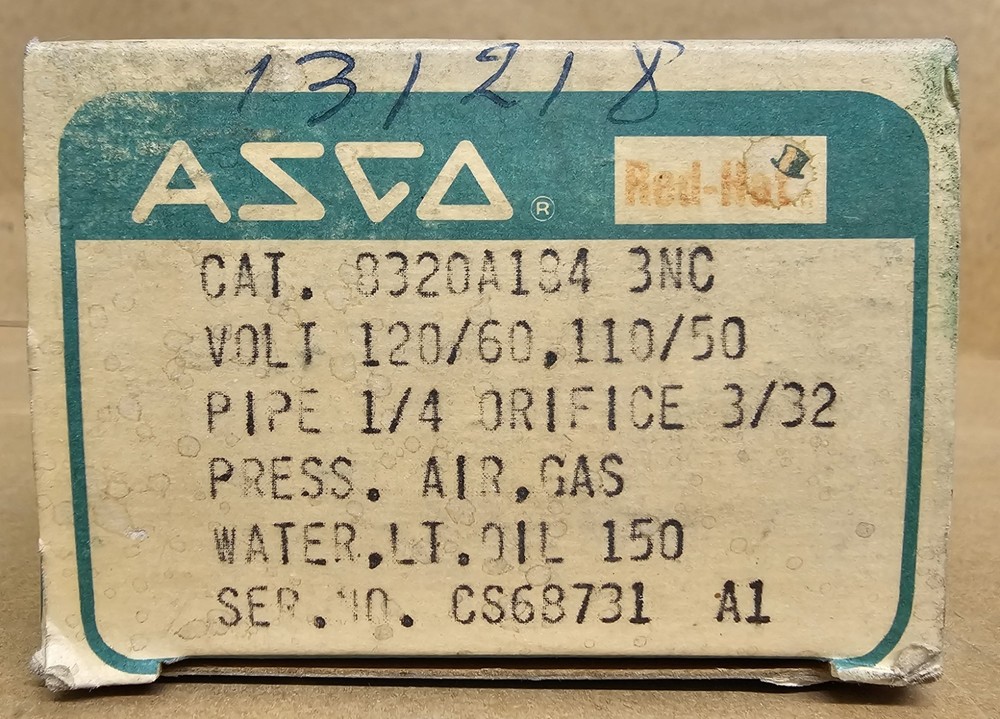 Asco 8320A184 Solenoid Valve 1/4″ 3NC